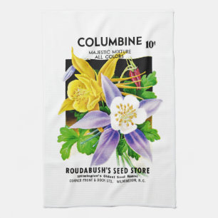 Columbine Flowers Seed Packet Label Theedoek