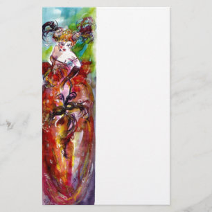 COLUMBINE, fuchsia blue green yellow Briefpapier