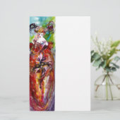 COLUMBINE, fuchsia blue green yellow Briefpapier (Staand voorkant)