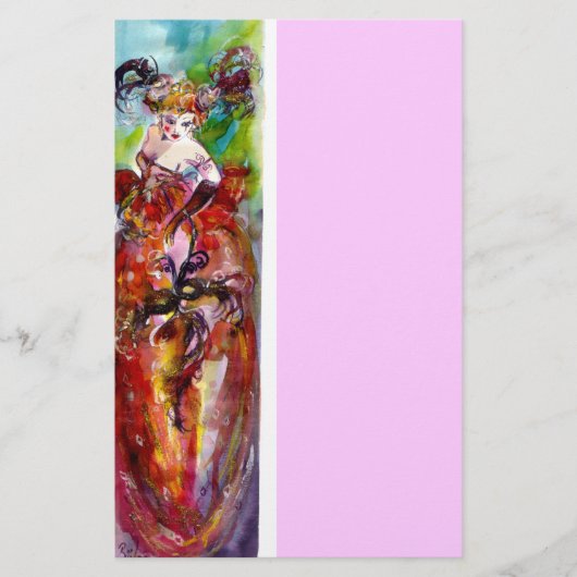 COLUMBINE, rode blauwe groene roze Briefpapier (Voorkant)