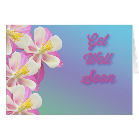 Columbine Se Bien Bientôt Fleur Rose & Blanc (Devant horizontal)