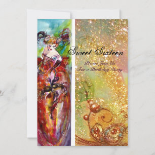 COLUMBINE, Sweet Sixteen Masquerade Party, geel Kaart