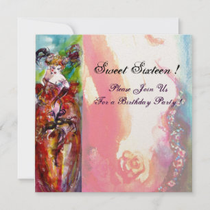 COLUMBINE, Sweet Sixteen Masquerade Party, goud Kaart