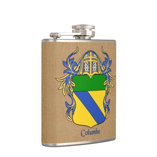 Columbo Heraldisch Schild met Mantel en Helm Heupfles (Rechts)