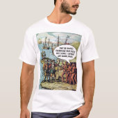 Columbus arriveert in Amerika Grappige Anti Trump T-shirt (Voorkant)
