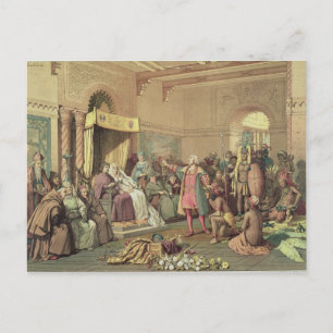 Columbus bij de Koninklijke Rechtbank van Spanje i Briefkaart