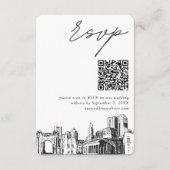 Columbus Bruiloft Moderne RSVP QR Code Informatiekaartje (Voorkant)