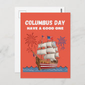 Columbus dag hebben een goede briefkaart (Voorkant / Achterkant)