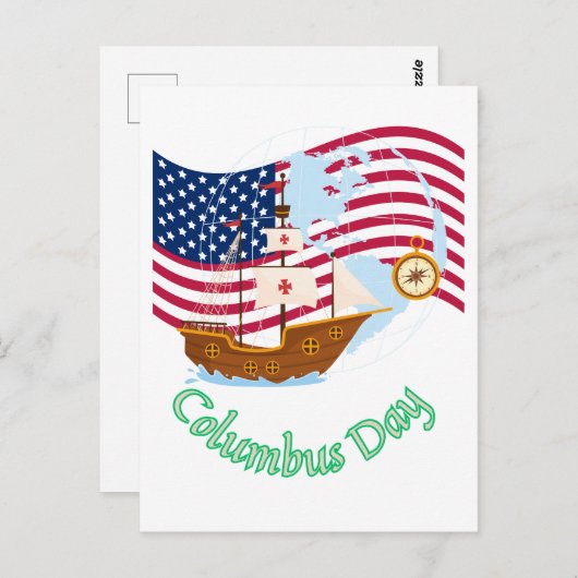 Columbus Day Briefkaart (Voorkant / Achterkant)