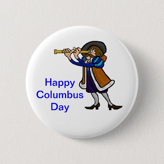 Columbus Day Buttonnen Ronde Button 5,7 Cm (Voorkant)