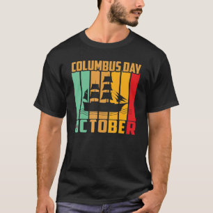 Columbus Day Oktober Vintage Columbus Italy Navi T-shirt