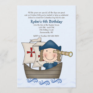 Columbus Day Party Invitation Kaart
