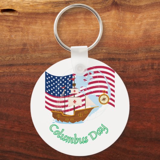 Columbus Day Sleutelhanger (Voorkant)