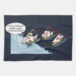 Columbus en zijn theorieën theedoek