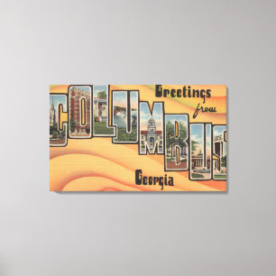 Columbus, Georgia - grote letterscènes Canvas Afdruk