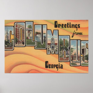 Columbus, Georgia - grote letterscènes Poster