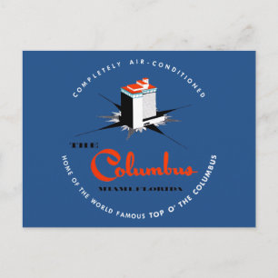 Columbus Hotel Miami Florida Briefkaart