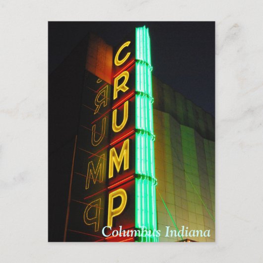 Columbus Indiana Crump Briefkaart (Voorkant)