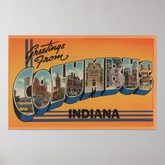 Columbus, Indiana - grote letterscènes Poster (Voorkant)
