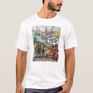 Columbus Komt Aankomen in de Amerika's Grappig Ant T-shirt