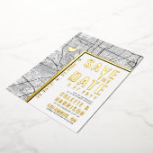 Columbus Love Locator | Bruiloft Bewaar de datum Folie Uitnodiging (Gedraaid)