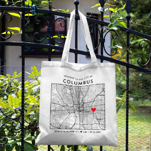 Columbus Love Locator   Stadsplattegrond Bruiloft  Tote Bag