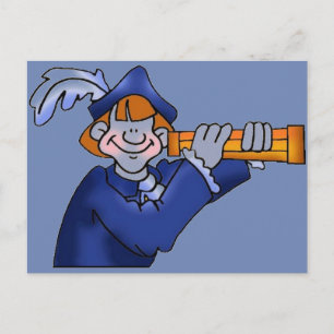 Columbus met spyglass briefkaart