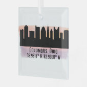 Columbus OH City Skyline Ornement en verre (Avant gauche)