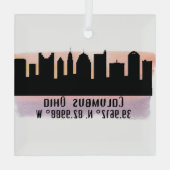 Columbus OH City Skyline Ornement en verre (Verso)
