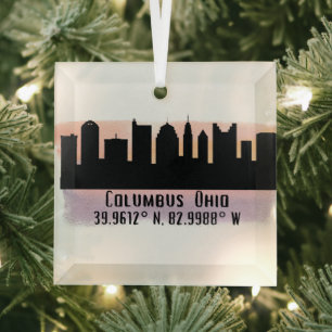 Columbus OH City Skyline Ornement en verre
