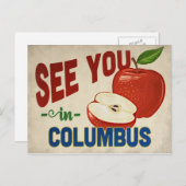 Columbus Ohio Apple - Vintage Travel Briefkaart (Voorkant / Achterkant)
