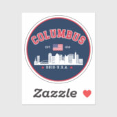 Columbus Ohio Cityscape Design Sticker (Vel)