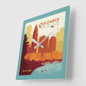 Columbus Ohio | De boogstad Vierkante Klok (Hoek)