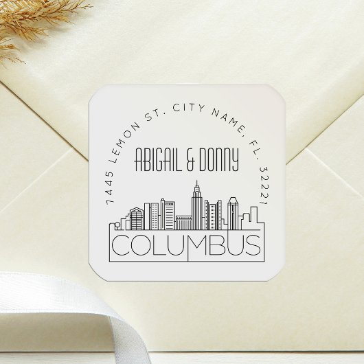 Columbus Ohio Deco | Bestemming Bruiloft Vierkante Sticker
