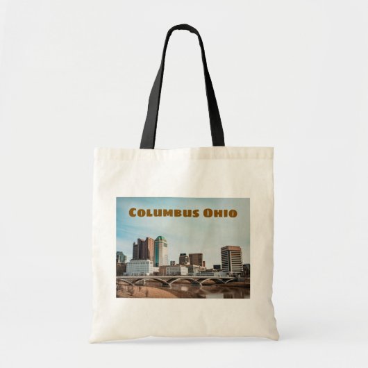 Columbus Ohio Downtown City Scene met naam Tote Bag (Voorkant)