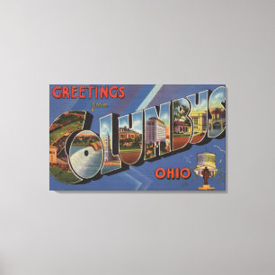 Columbus, Ohio - Grote letterscènes 2 Canvas Afdruk