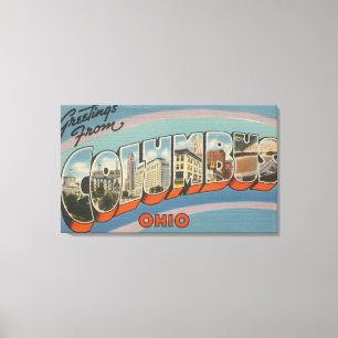Columbus, Ohio - Grote letterscènes 4 Canvas Afdruk