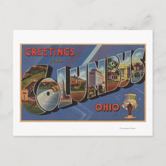 Columbus, Ohio - Grote letterscènes Briefkaart (Voorkant)