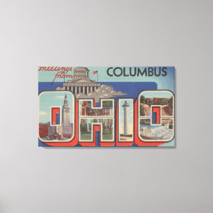Columbus, Ohio - Grote letterscènes Canvas Afdruk