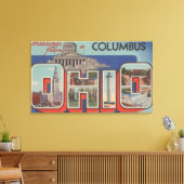 Columbus, Ohio - Grote letterscènes Canvas Afdruk (Insitu (Woonkamer))