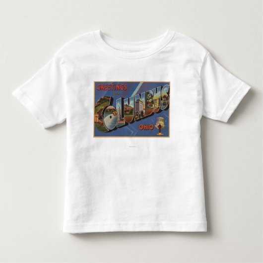 Columbus, Ohio - Grote letterscènes Kinder Shirts (Voorkant)