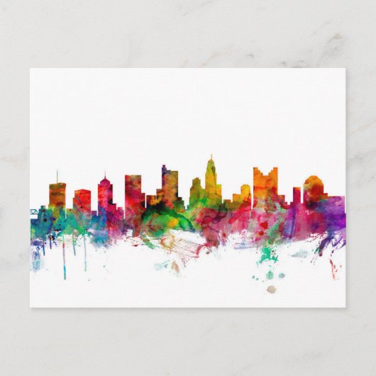 Columbus Ohio Skyline Briefkaart (Voorkant)