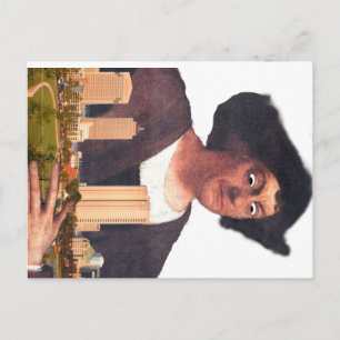 Columbus, Ohio Skyline met Columbus in de hemel Briefkaart