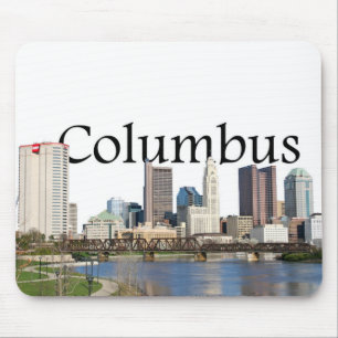 Columbus Ohio Skyline met Columbus in de Sky Muismat