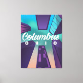 Columbus Ohio skyscraper reisposter print. Canvas Afdruk (Voorkant)
