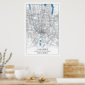 Columbus Ohio USA Travel City Map Poster (Cuisine)