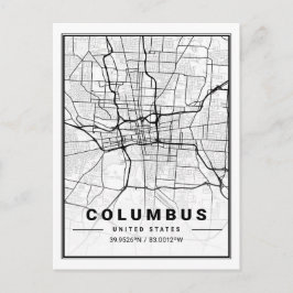 Columbus Ohio USA Travel City Map Poster Briefkaart