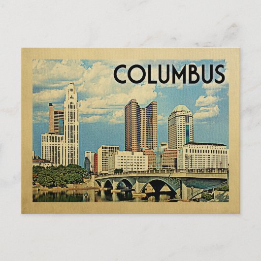 Columbus Ohio Vintage voyage de carte postale (Devant)