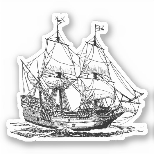 Columbus-schip Sticker (Voorkant)