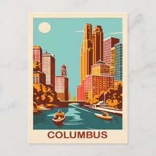 Columbus, Scioto River, Ohio, Reizen Briefkaart